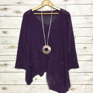 Purple Knitted Asymmetrical Lagenlook Tunic UNIQUE